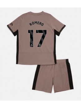 Billige Tottenham Hotspur Cristian Romero #17 Tredjedraktsett Barn 2023-24 Kortermet (+ Korte bukser)